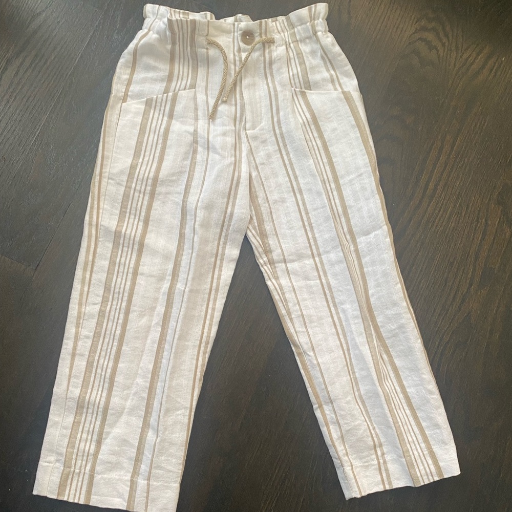 Zara kids beige linen pants size 8